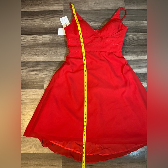 NWT JJ’s House Red Chiffon Embellished Formal Dress SZ 8 - Picture 13 of 16